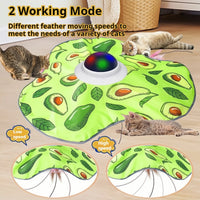 Interactive Cat Toys Rechargeable,Moving Concealed Feathers,Rotating toys,Touch Activated Cat Kitten Toy Cat Exercise Toys