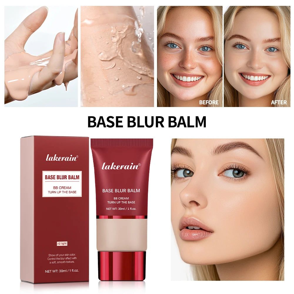 Lakerain Matte Foundation Base Cream Long-lasting Soft Focus Matte Natural Fit Coverage Concealer Waterproof Face Base Makeup