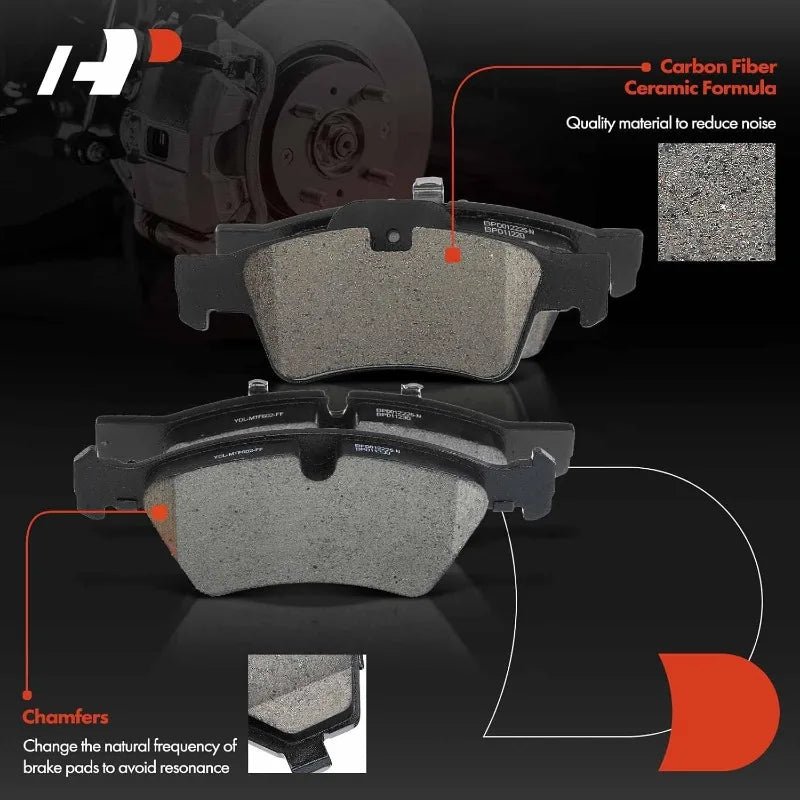A-Premium Front & Rear Ceramic Disc Brake Pads Set