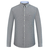 Men's Plaid Striped Oxford Long Sleeve Button-down Shirts with Pocket, Spring Fall 60% Cotton Versatile Casual Menswear Clothing