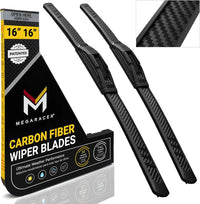Patented OEM Carbon Fiber Windshield Wipers Blades 16"+16" | Fits Jeep Wrangler Gladiator 2018-2025 | Front Automotive Replaceme