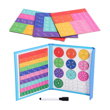 Fraction Learning Math Toys Book Stand Design Rainbow Math Teaching Tools Fraction Teaching Aids Fraction Concept Toys for Gift