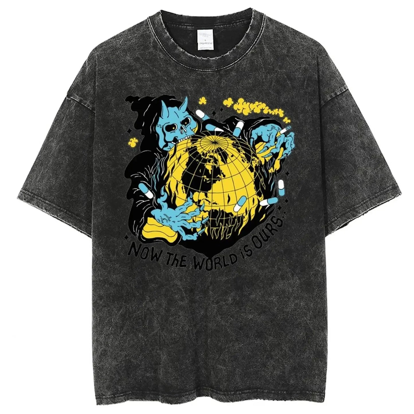 Mens T Shirt Muay Thai Boran Washed T Shirts Novelty Summer Tees Street Style Pattern Cotton Clothes Plus Size