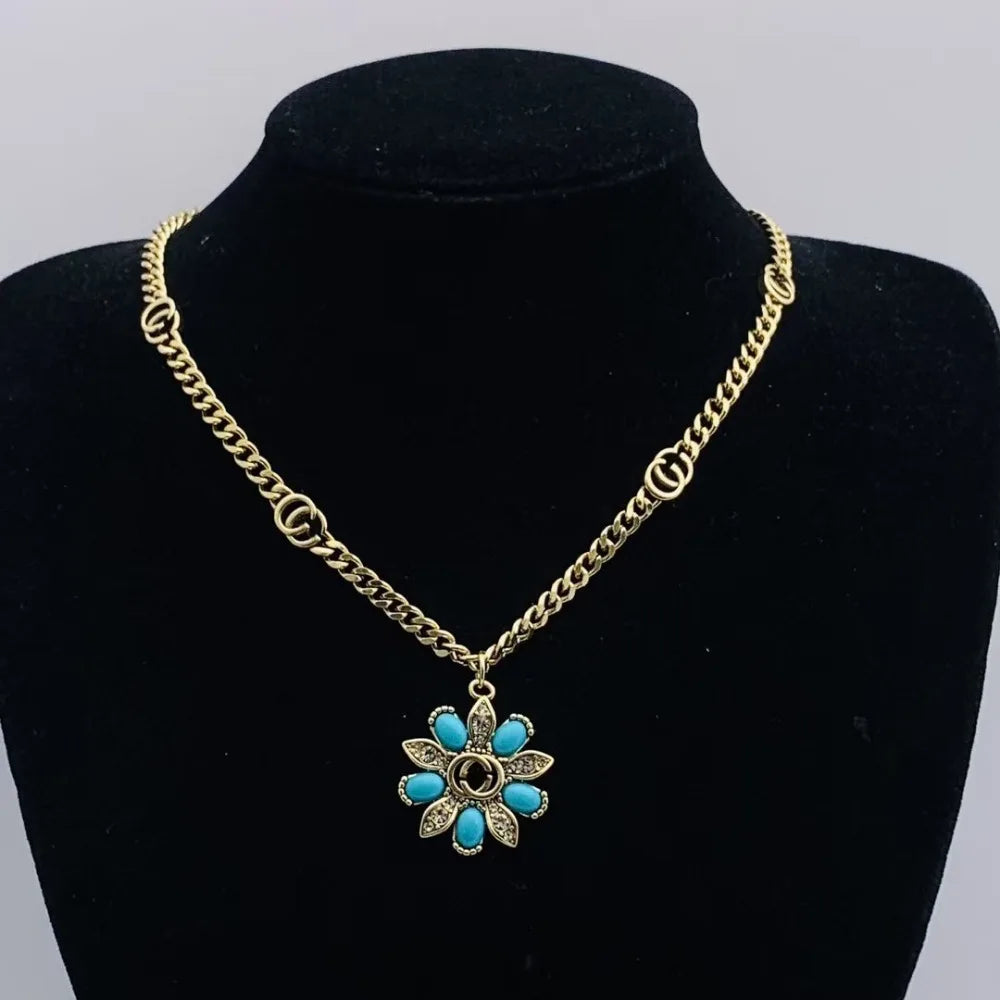 Classic Necklace Double G Letter Retro Necklace Women's Brass 2025 New Neck Jewelry