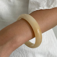 New Vintage Punk Green Beige Thick Resin Acrylic Bangle Geometric Irregular Wide Cuff Bangle Bracelet For Women Pulseras Jewelry