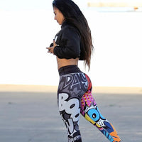Print Yoga Pants Women Unique Fitness Workout Sports Running Leggings Sexy Push Up Gym Wear Elastic Slim 2025