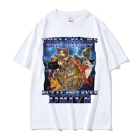 They Call Me Racist But I Cant Drive Funny Cat Meme T Shirts Men Vintage Fashion Oversized 100% Cotton T-shirt Unisex Streetwear