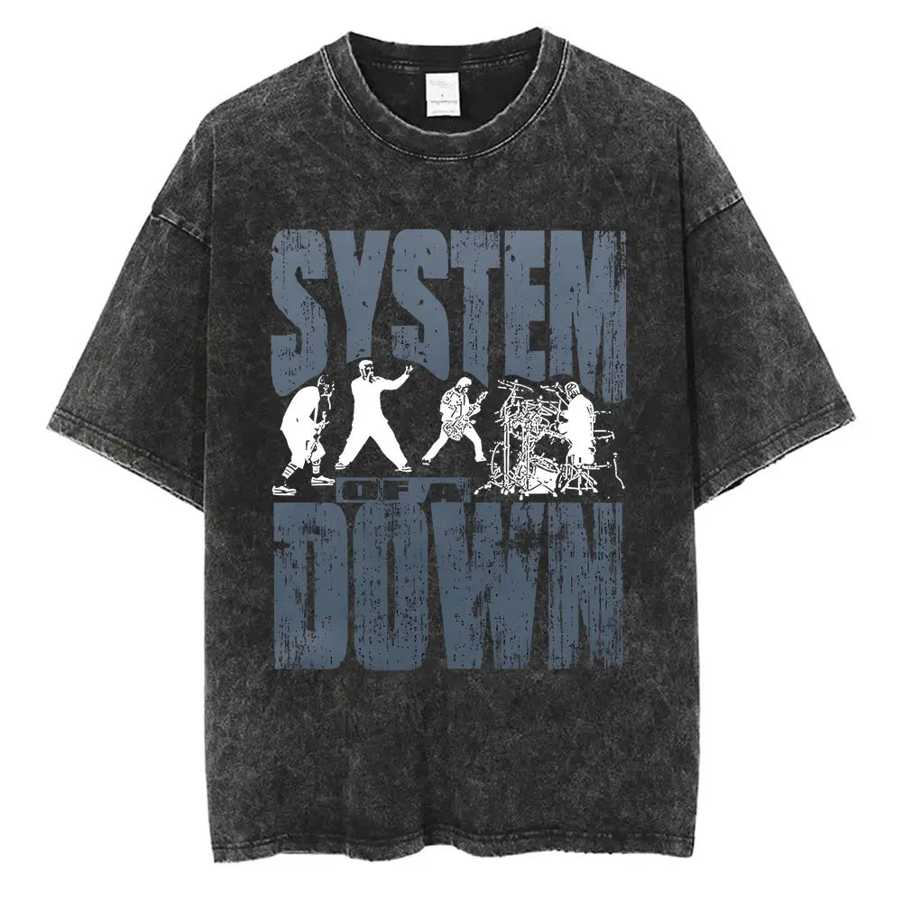 Oversized Washed T-Shirt Forsakens Cotton T-Shirts Meme Trendy Cool Tshirt for Men Beach Y2K Retro Casual Tees