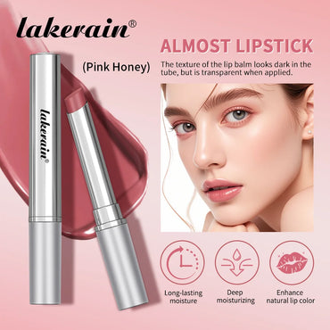 Lakerain Pink Honey Lip Balm Lipstick Natural Color Creamy Texture Long Lasting Moisturizing  Nourishing Lip Care Gloss Cosmetic
