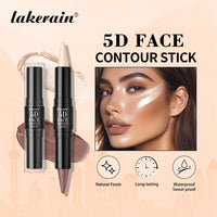 Face Contour Stick Dual-Ended Sharp Design Contour Waterproof Long-lasting Highlighter Natural Gradient Effect Makeup Cosmetics