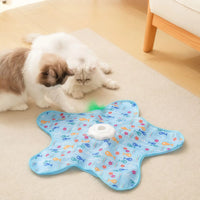Cat Toys Interactive Hide and Seek Cat Toy with Mouse Squeaky Motion Activated Moving Concealed Feathers Kitten Teaser Toy