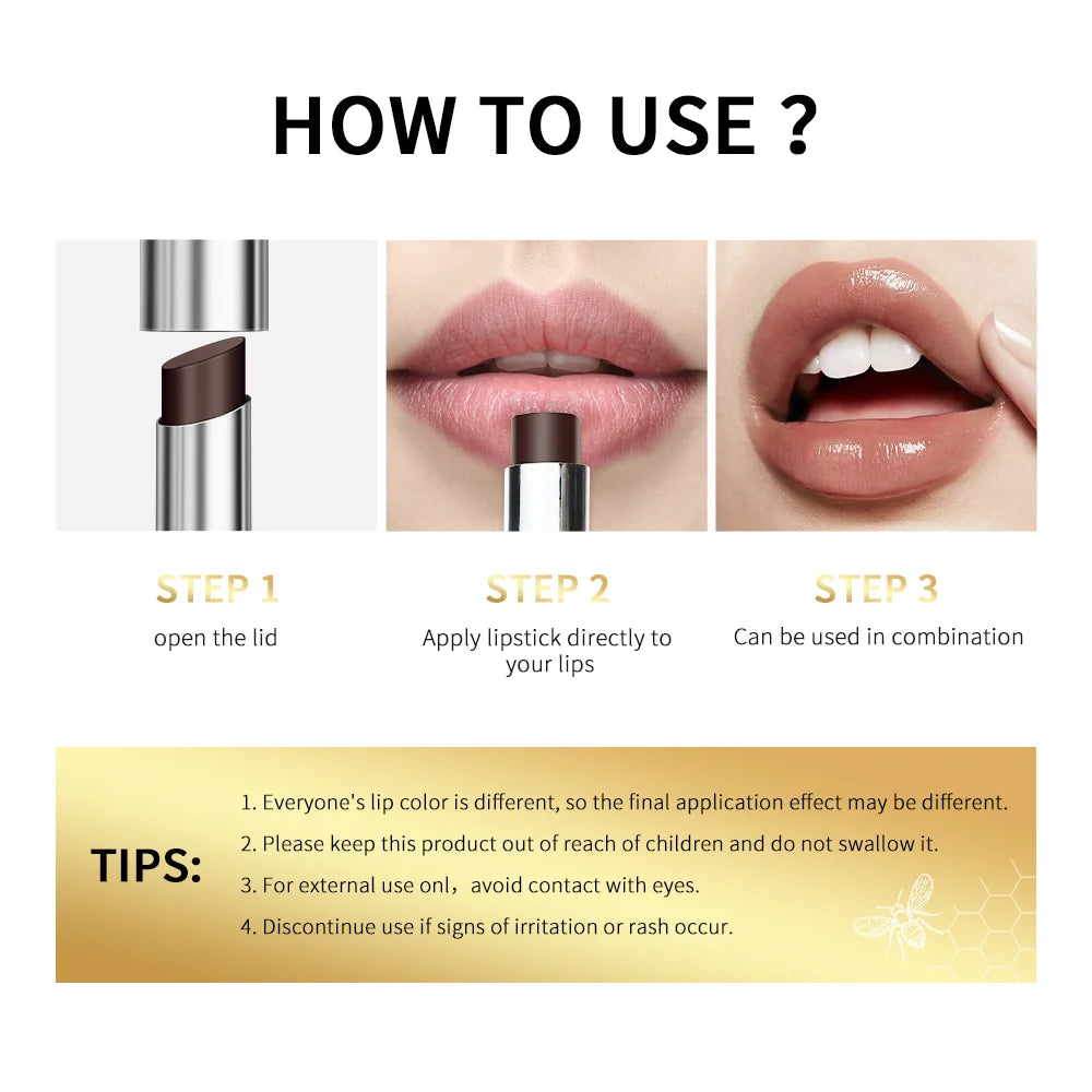 Lakerain Black Honey Lip Balm Lipstick Long Lasting Moisturizing Natural Color Creamy Texture Nourishing Lip Care Gloss Cosmetic