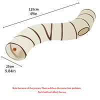 Beige Pet Cat Tunnel Toys Foldable Pet Cat Kitty Training Interactive Fun Toy For Cats Rabbit Animal Play Tunnel Tube