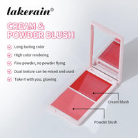 Cream&Powder Blush Palette Natural Long-lasting High Pigment Blusher Makeup Contour Powder Beauty Peach Pink Korean Makeup Blush
