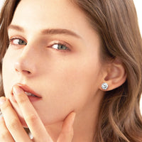 925 silver, moissanite stud earrings, men's earrings, women's earrings, set with 6/7/8mm moissanite, simple and small style, sui