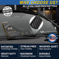 Patented OEM Carbon Fiber Windshield Wipers Blades 16"+16" | Fits Jeep Wrangler Gladiator 2018-2025 | Front Automotive Replaceme