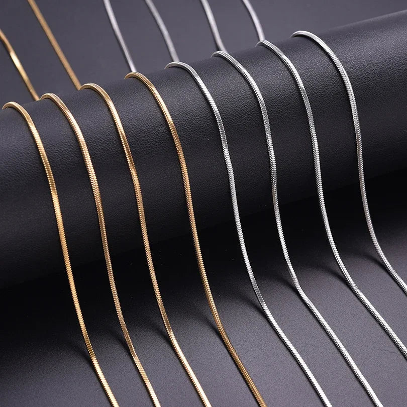 45/50/60/70cm Snake Chain Necklace Stainless Steel Necklaces For Women Men Accessories Vintage Jewelry Collares Hombre