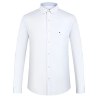 Men's Plaid Striped Oxford Long Sleeve Button-down Shirts with Pocket, Spring Fall 60% Cotton Versatile Casual Menswear Clothing