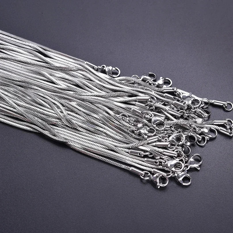 45/50/60/70cm Snake Chain Necklace Stainless Steel Necklaces For Women Men Accessories Vintage Jewelry Collares Hombre
