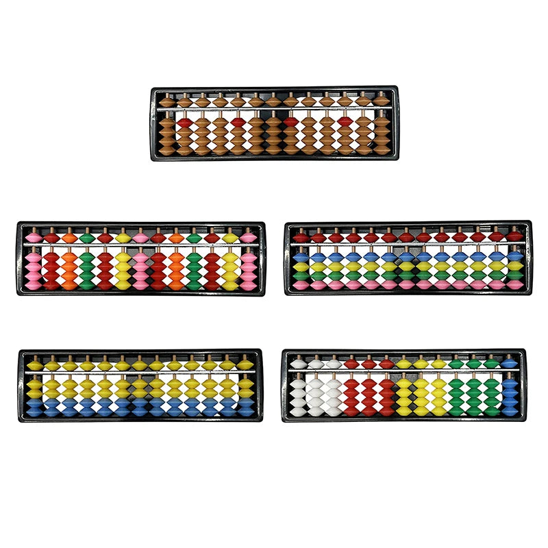 Portable Chinese13 Digits Column 5 Beads Colored Abacus Arithmetic Soroban Calculating Counting Math Learning Tool For Children