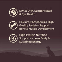 Natural Grain Free Dry Dog Food Puppy Recipe 26lb High Protein Nutrient Rich Superfood DHA Omega Fatty Acids Whole Body Health