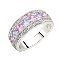 Pink Diamond Women's Wedding Ring, High-end Colored Zircon Ring, Creative Hand Jewelry