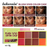8 Colors Blush Vivid Color Case Eyebrow Blush Highlighter Palette Matte Shimmer Finishes Shadow Tones Long-Lasting Cosmetics