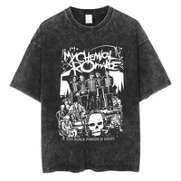 Vintage Skull Ghost T Shirt Men Women Y2K Cotton Tshirt Unisex Streetwear T-shirt Clothing Top Tee
