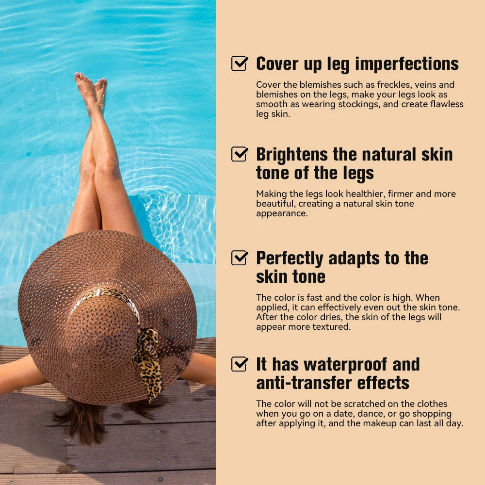 Leg Makeup Lotion Even Skin Tone Body Foundation 100ml Tan Waterproof Long Lasting Body Tanning Cream Medium Bronze Leg Makeup