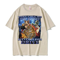 They Call Me Racist But I Cant Drive Funny Cat Meme T Shirts Men Vintage Fashion Oversized 100% Cotton T-shirt Unisex Streetwear