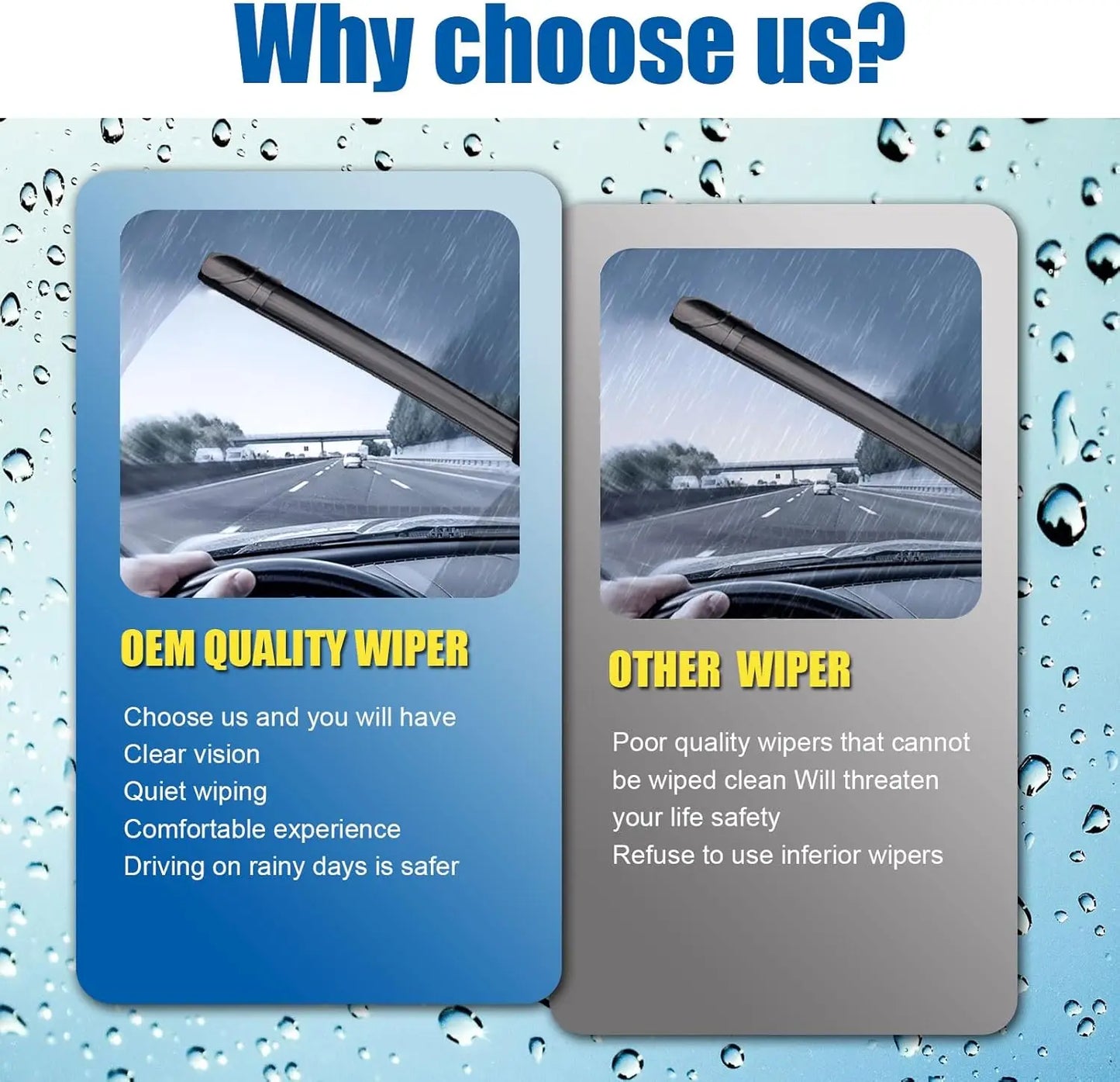 26"+16" Windshield Wipers With 10" Rear Wiper Blade Sets Automotive Replacement for Toyota Rav4 2013-2018,Easy For Installation