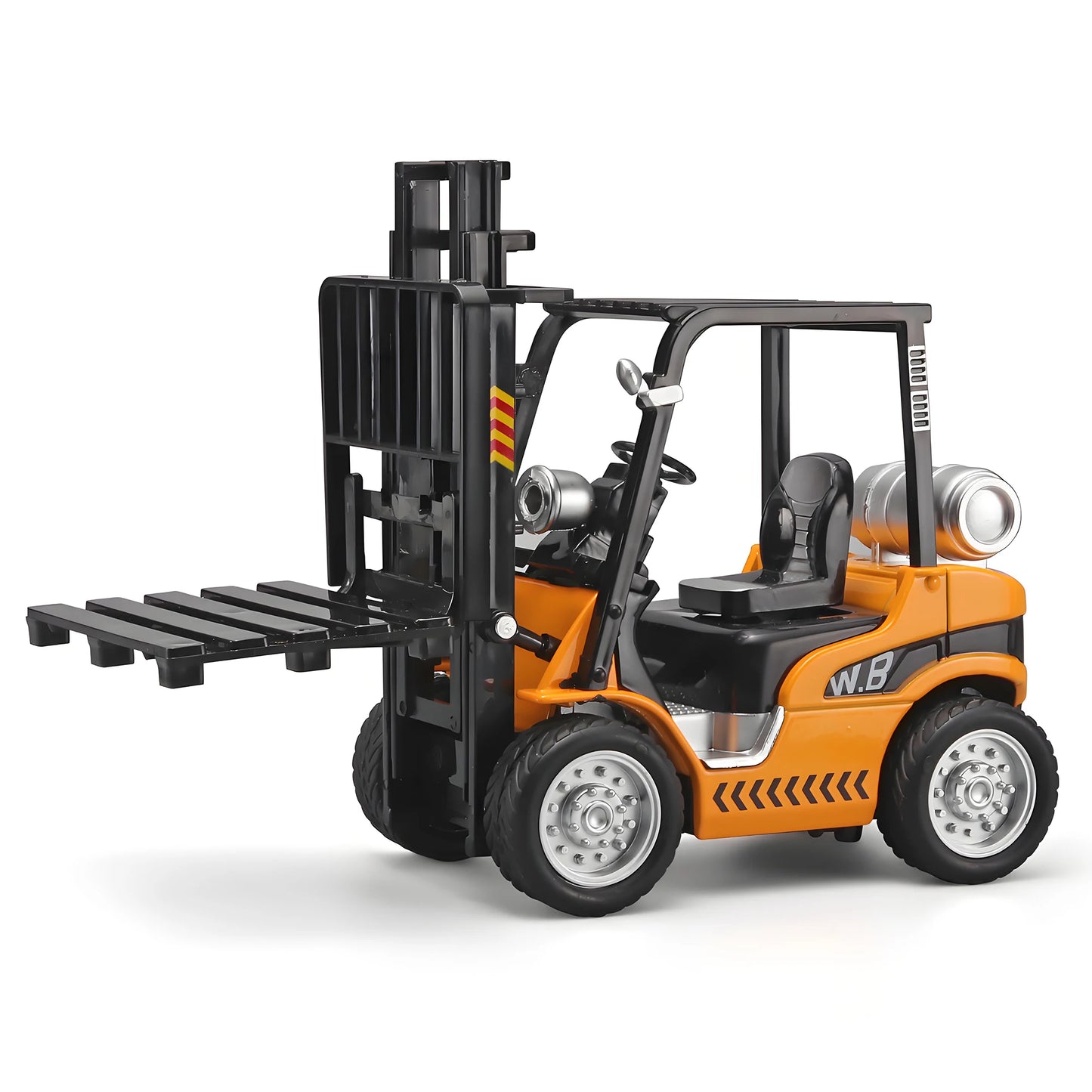 Children's metal die-cast rear forklift toy with lights, sound and liftable design - Construction truck toys for 3 years old+