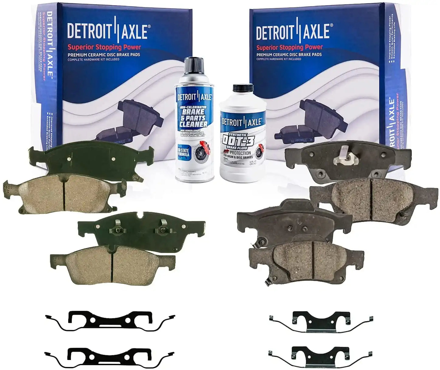 Brake Pads for Jeep 2011-2016 Grand Cherokee 2011-2020 Dodge Durango, Ceramic Brakes Pads Front & Rear Replacement