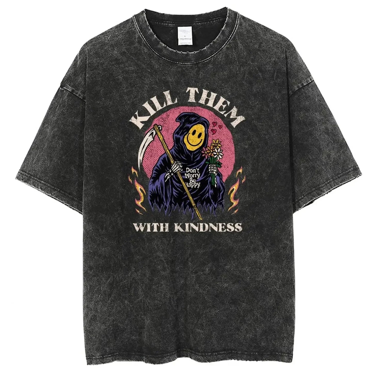 Vintage Skull Ghost T Shirt Men Women Y2K Cotton Tshirt Unisex Streetwear T-shirt Clothing Top Tee