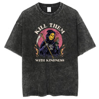 Vintage Skull Ghost T Shirt Men Women Y2K Cotton Tshirt Unisex Streetwear T-shirt Clothing Top Tee