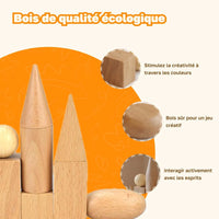 Wooden 3D Shapes Geometric Solid Blocks Preschool Learning , Set of 10
