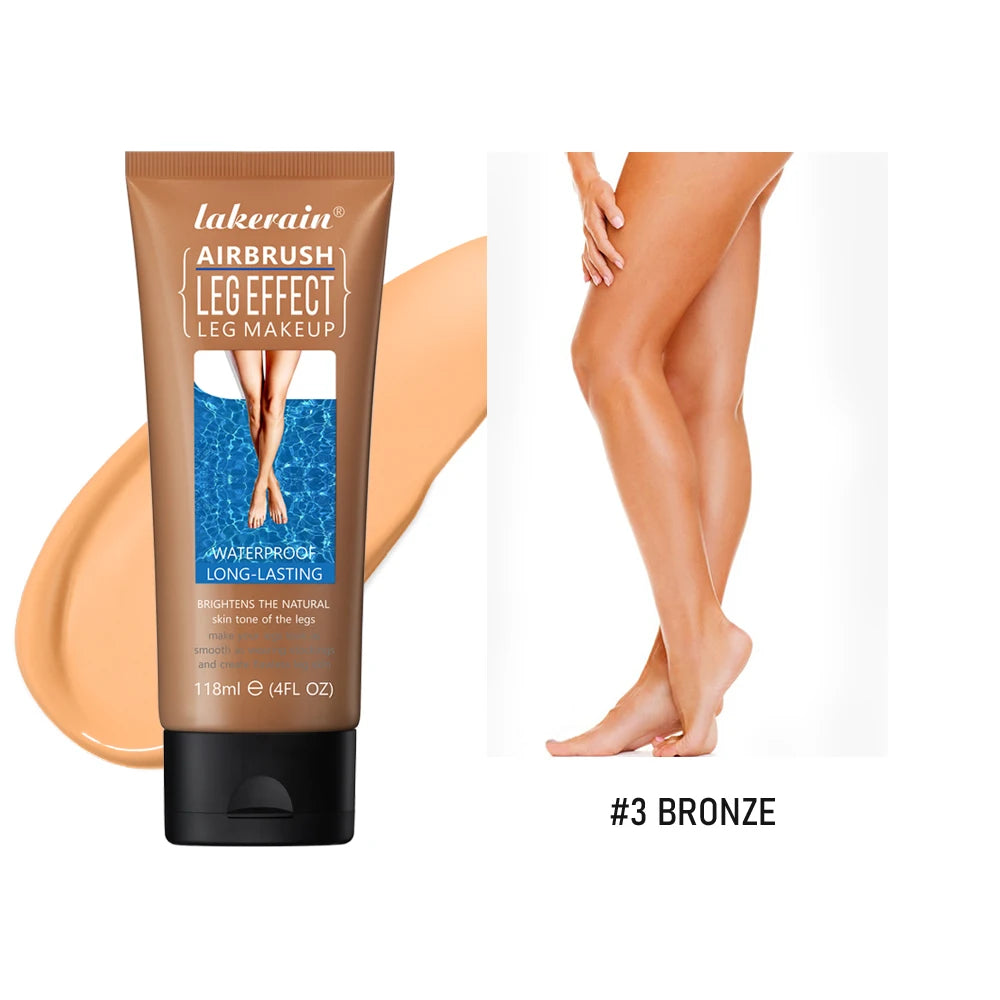 Lakerain 118ml Leg Makeup Cream Long-lasting Waterproof Anti-Transfer Concealer Even Skin Tone Care Brown Liquid Foundation