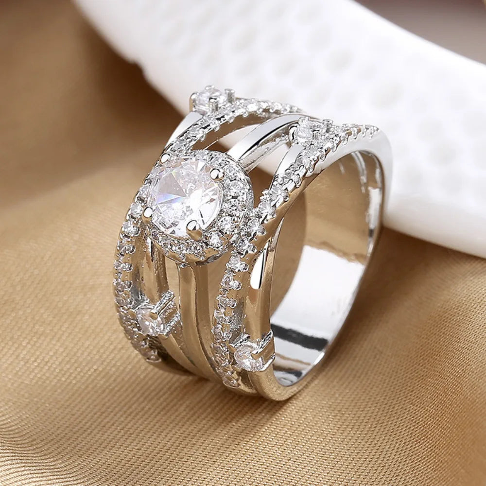 Pink Diamond Women's Wedding Ring, High-end Colored Zircon Ring, Creative Hand Jewelry