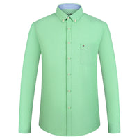 Men's Plaid Striped Oxford Long Sleeve Button-down Shirts with Pocket, Spring Fall 60% Cotton Versatile Casual Menswear Clothing
