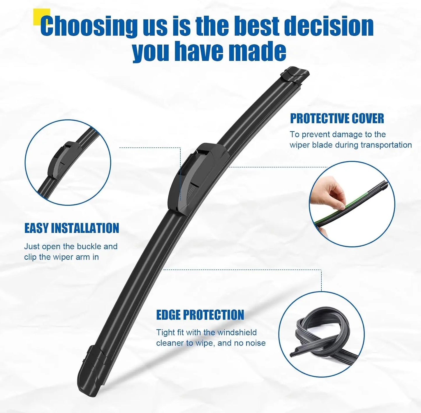 26"+16" Windshield Wipers With 10" Rear Wiper Blade Sets Automotive Replacement for Toyota Rav4 2013-2018,Easy For Installation